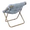 Flash Furniture Archer 28-in Oversized Portable Faux Fur Folding Saucer Chair, Dusty Aqua Faux Fur/Soft Gold Frame FV-FSC-027-DTAQ-SGD-GG - alternate 4
